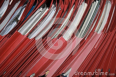 Red Files Stock Photo