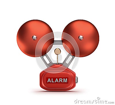 Red fire alarm bell ringer Stock Photo