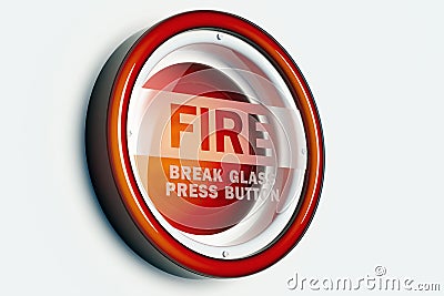 Red fire alarm button Stock Photo