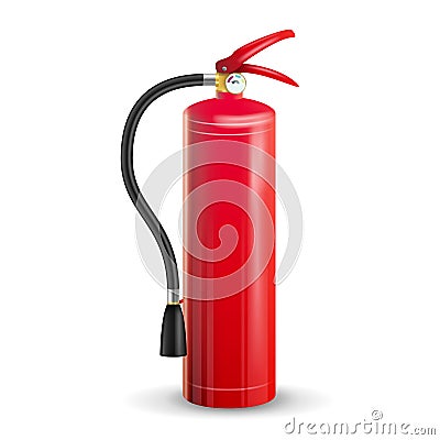 Red Fire Extinguisher Vector. Isolated Illustration Vector Illustration