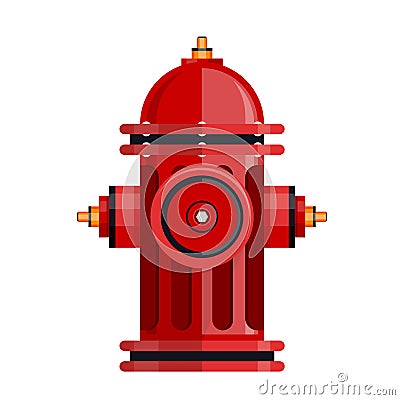 Red fire hydrant icon isolated on white vector Vector Illustration