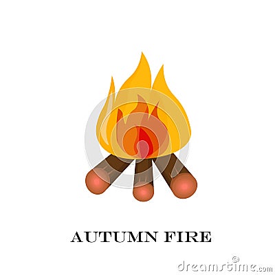 Red Fire icon isolated on background. Modern simple, flat blazing flame sign. Vector Illustration. Vector Illustration