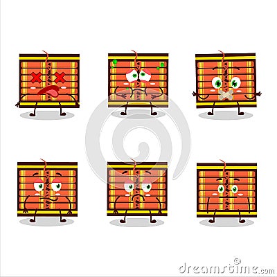 Red firecracker string cartoon character with nope expression Vector Illustration