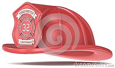 Red Firefighter Helmet. Stock Photo