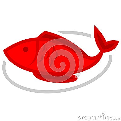 Red fish icon vector illustration Vector Illustration