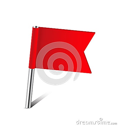 Red flag map pin Vector Illustration