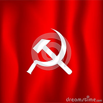 Red flag of soviet union. Symbol of the socialist republics Vector Illustration