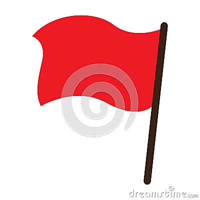 Red flag vector object icon Vector Illustration