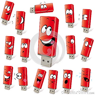 Red flash drives Vector Illustration