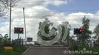 Barrier Coming Down Level Crossing Stock Footage Video Of Signs Level