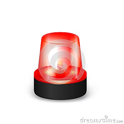 Red flashing siren Vector Illustration