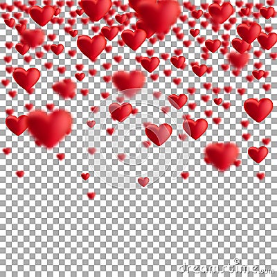 Red floating hearts Cartoon Illustration