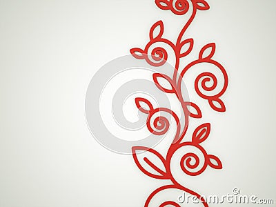 Red floral motive Stock Photo