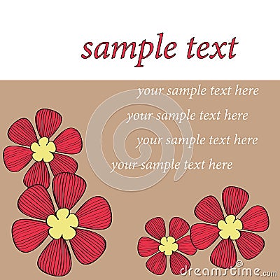 Red flower card pattern design Vector Illustration