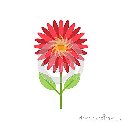 Red Flower flat icon,plant & nature, a colorful solid pattern on a white background, vector illustrations Vector Illustration