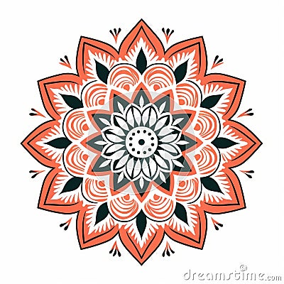 Colorful Mandala Vector With Bold Tattoo Motifs And Ceramic Illustration Cartoon Illustration