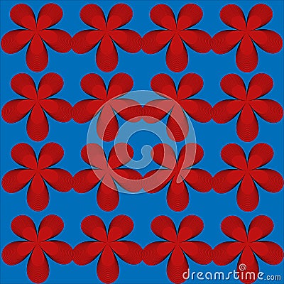 Red flowers design pattern -atractive design with light blue background Stock Photo