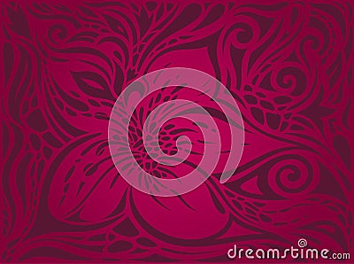 Red Flowers, Gorgeous decorative Floral fashion background design Vector Illustration