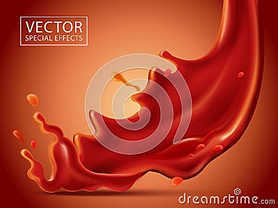 Red fluid special effect Vector Illustration