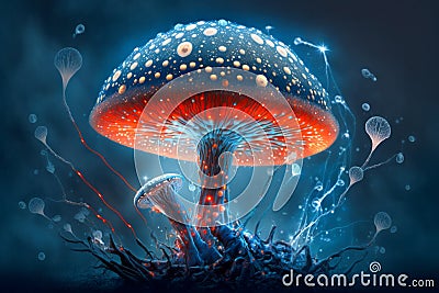 Red fly agaric poisonous mushroom Stock Photo