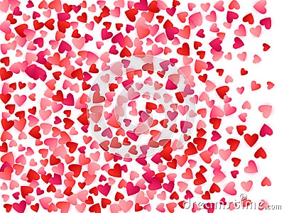 Red flying hearts bright love passion vector background Stock Photo