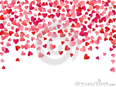 Red flying hearts bright love passion vector background Stock Photo