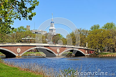 Red Footbridge and Blue Dome Stock Photo