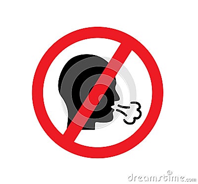 Red forbidden forbids coughing Vector Illustration
