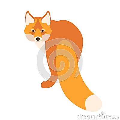 Red fox vector illustration style Flat Vector Illustration
