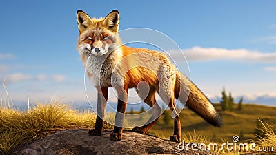 red fox in the wild red fox vulpes Stock Photo