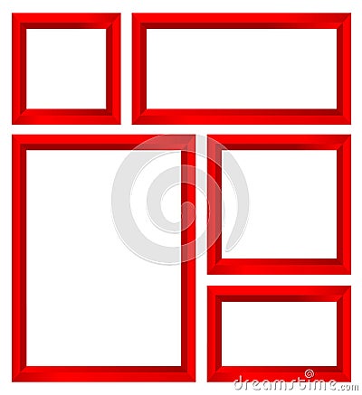 Red frame set Vector Illustration