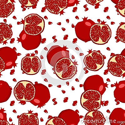 Red fresh pomegranate pattern . Stock Photo