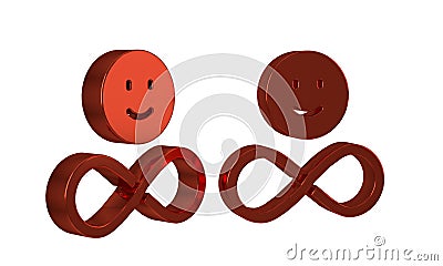 Red Friends forever icon isolated on transparent background. Everlasting friendship concept. Stock Photo