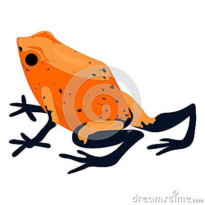 Red frog icon, cartoon style Vector Illustration