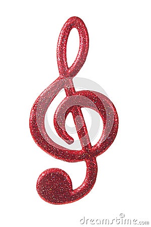 Red G-clef on white Stock Photo