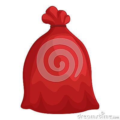 Red garbage bag icon cartoon vector. Earth eco item Vector Illustration