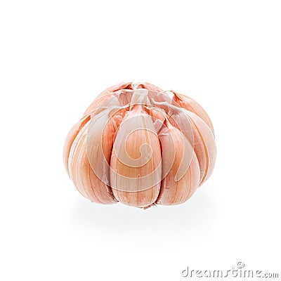 Red Garlic Organic Spice Isolated on White Stock Photo
