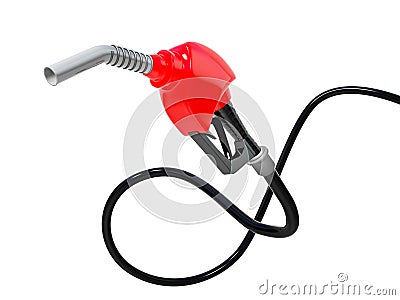 Red gas pump nozzle Stock Photo