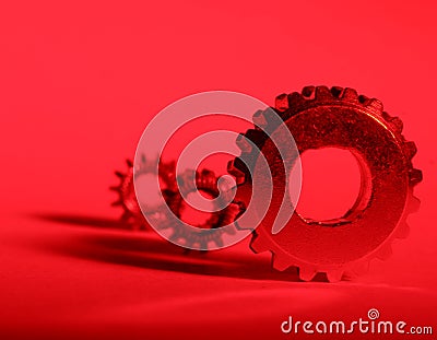 Red Gears Stock Photo