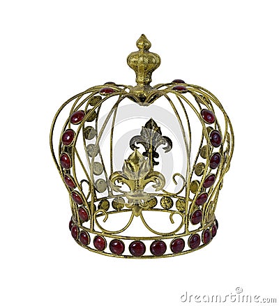 Red Gem Embellished Crown Stock Photo