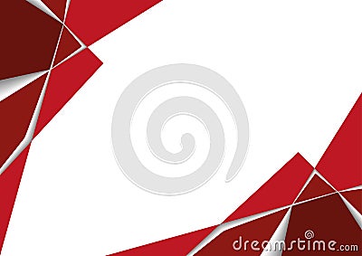 Red Geometric Background with Layers and Shadows Vector Illustration