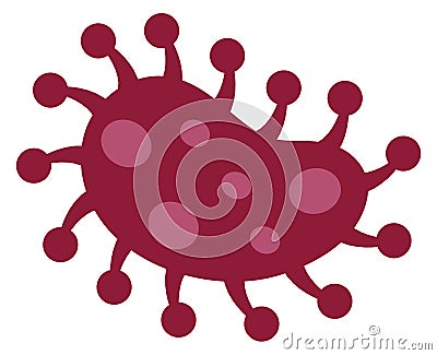 Red germ. Abstract bacteria. Disease bacillus icon Vector Illustration