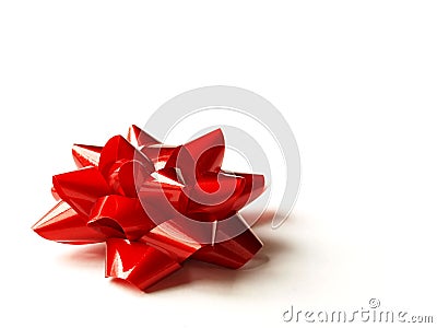 Red gift bow Stock Photo