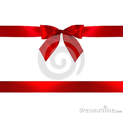 Red gift bow and ribbon Stock Photo