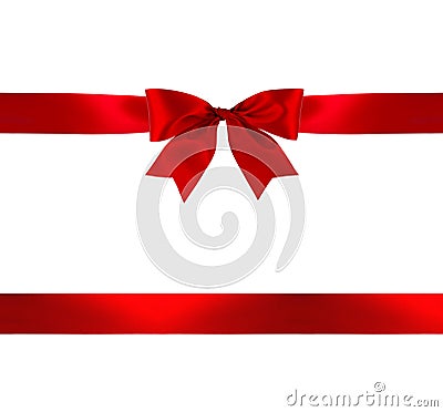 Red gift bow and ribbon Stock Photo