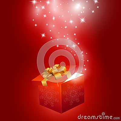 Red gift box abstract background Vector Illustration