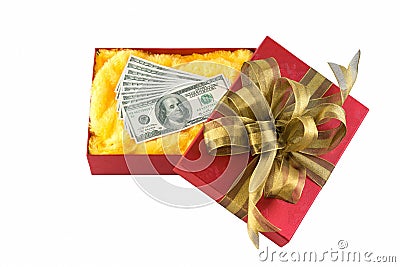 Red gift box Stock Photo