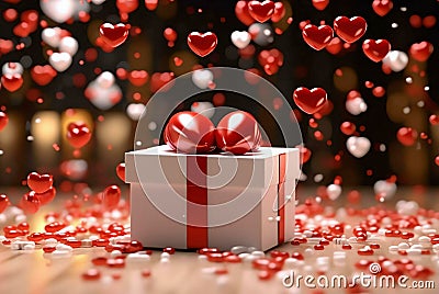 red gift box with ribbon christmas gift box red gift boxgift, christmas, ribbon, bow, holiday, celebration, birthday, decoration, Stock Photo
