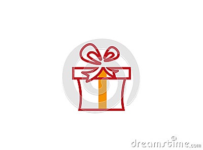 Red gift box and surprise for logo design Cartoon Illustration