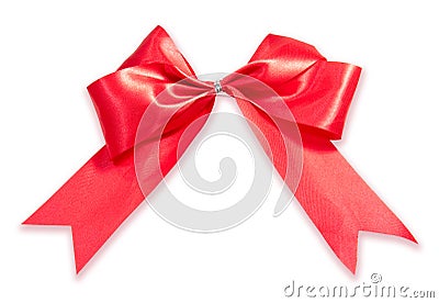 RED GIFT, RIBBON, BOW Stock Photo